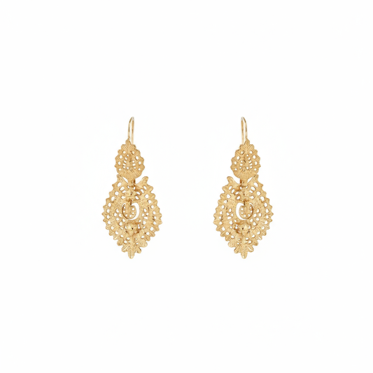 Queen Earrings [Gold Plated Silver]
