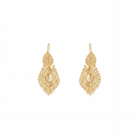 Queen Earrings [Gold Plated Silver]