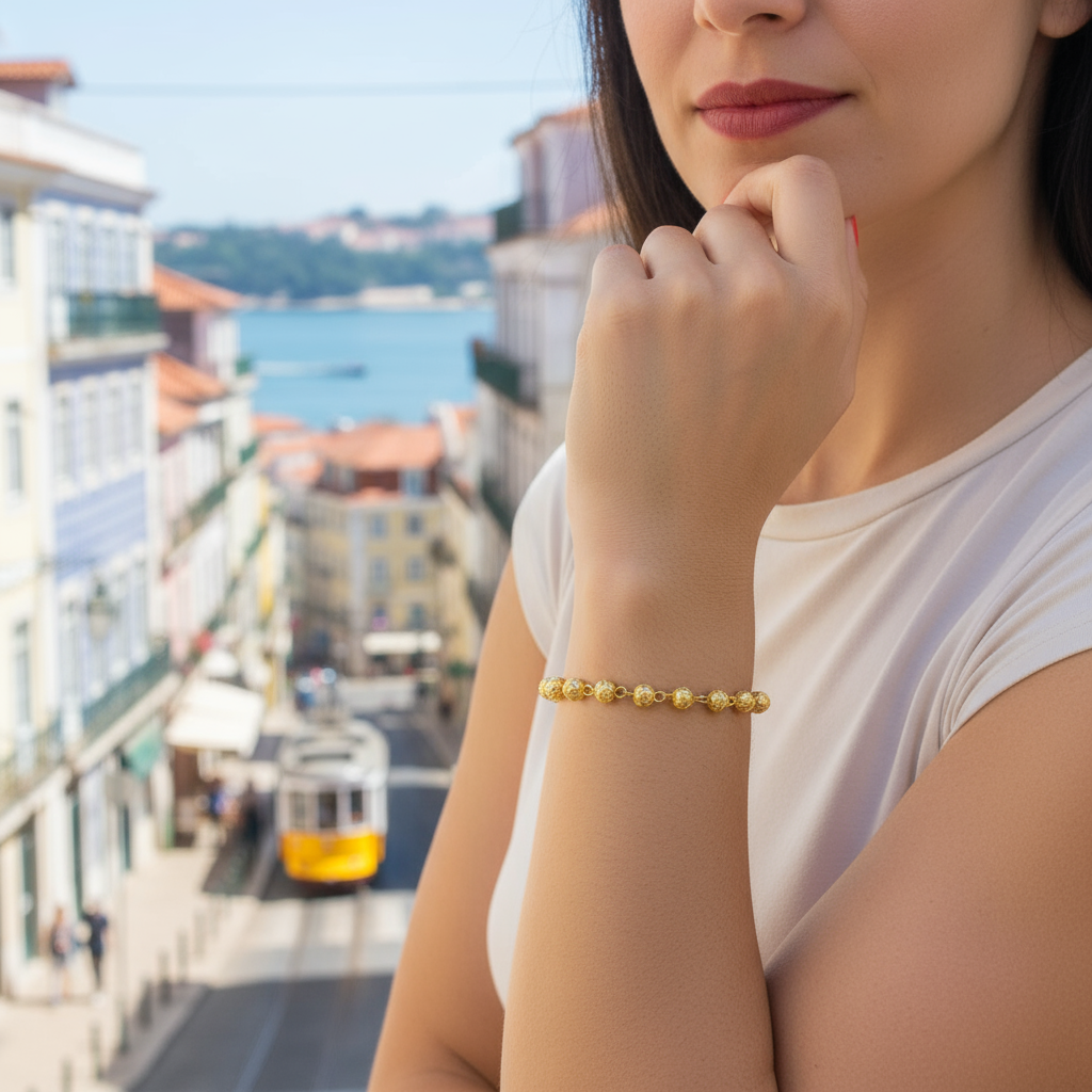 Viana Bead Bracelet [Gold Plated Silver]