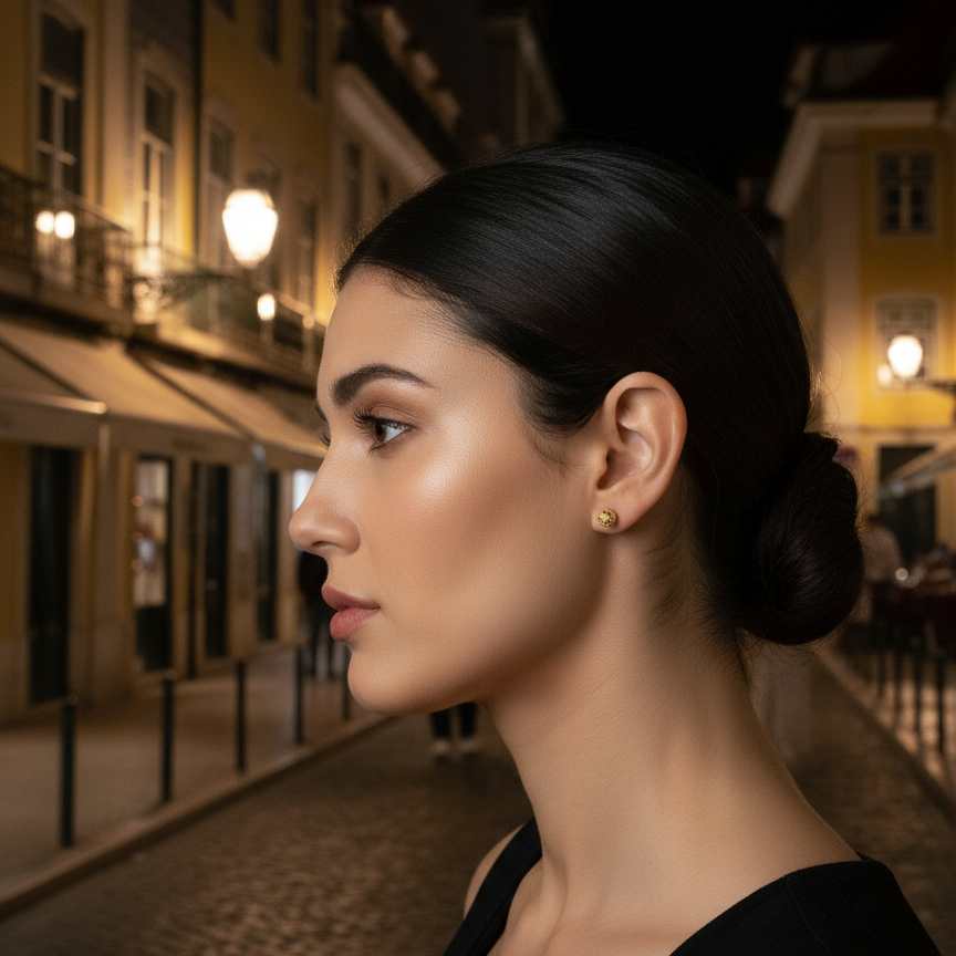 Viana Bead Earrings [19.2Kt. Gold]