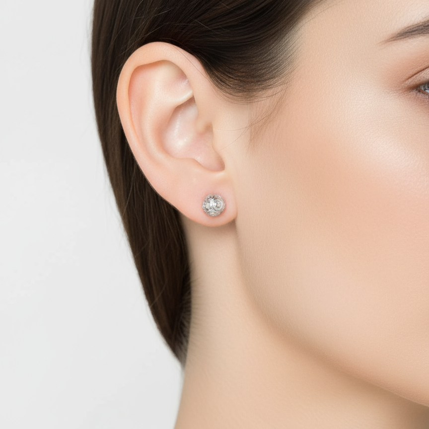 Viana Bead Earrings [Silver]