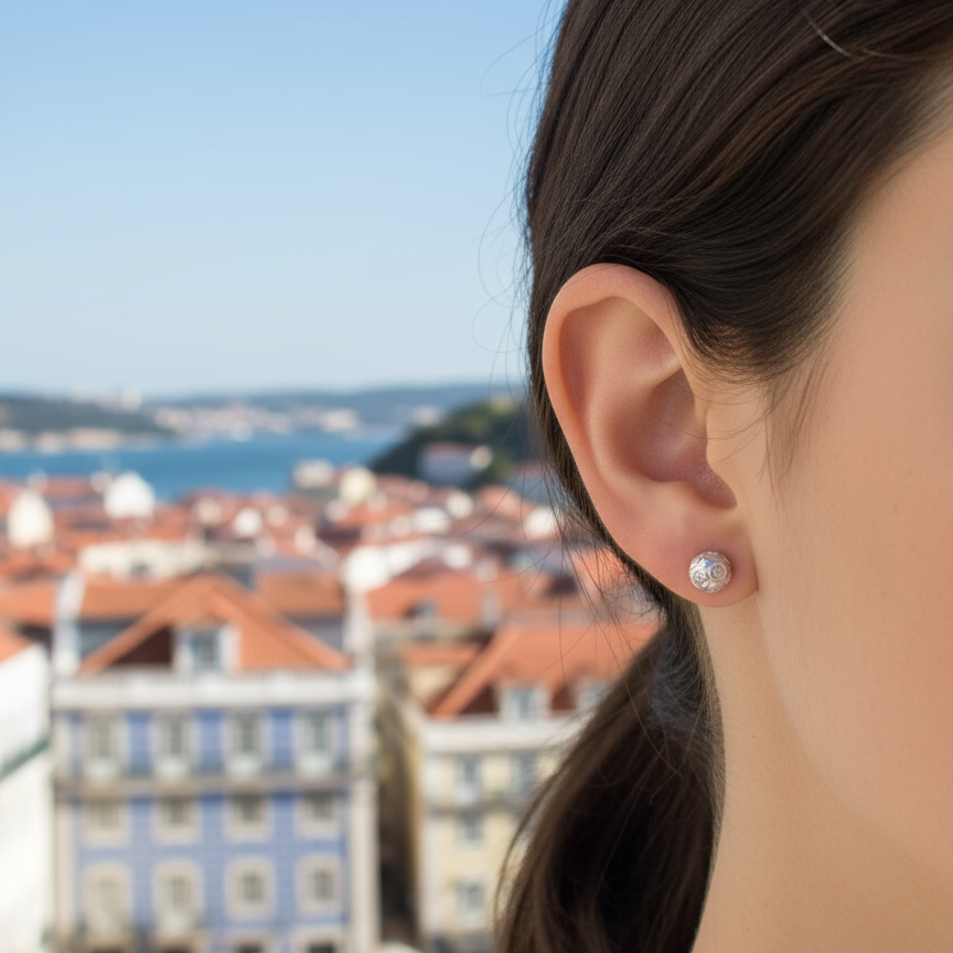 Viana Bead Earrings [Silver]