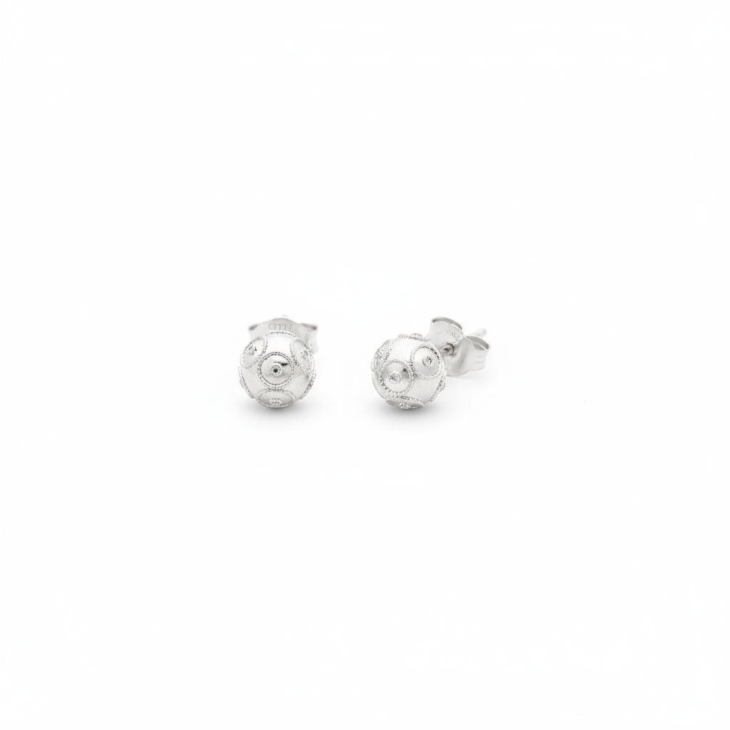 Viana Bead Earrings [Silver]
