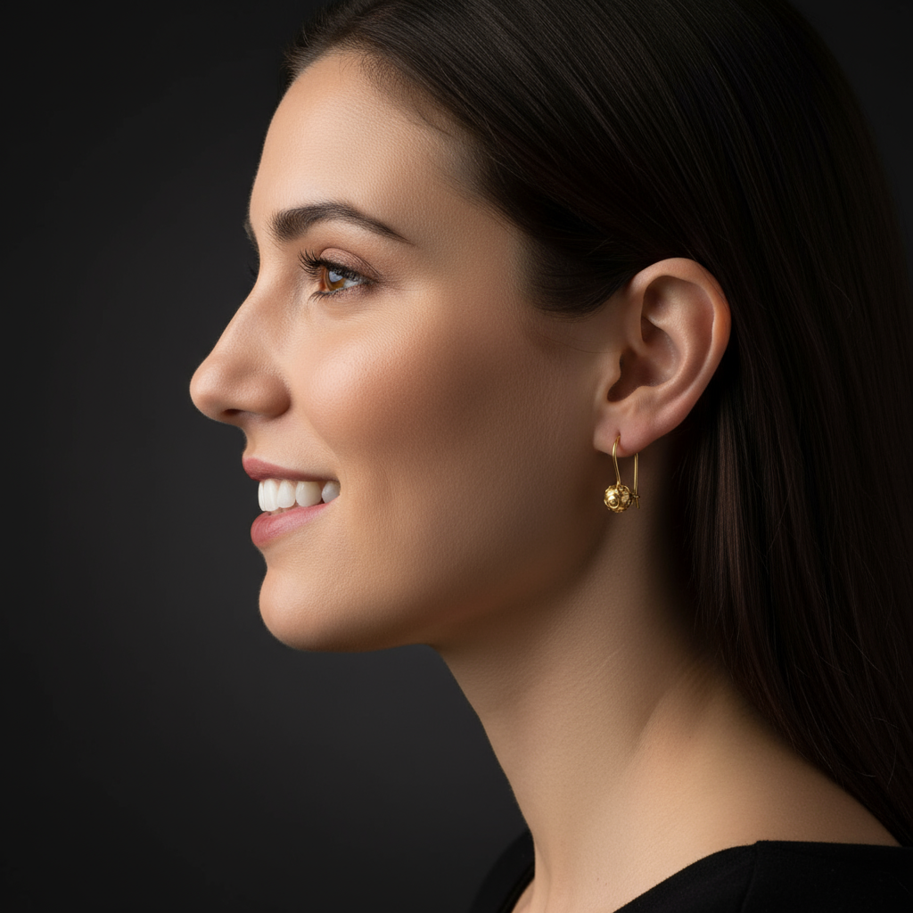 Viana Bead Pendant Earrings [19.2Kt. Gold]