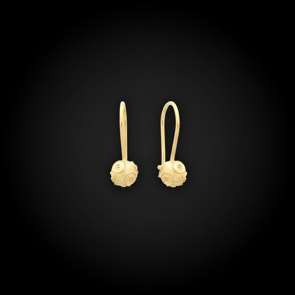 Viana Bead Pendant Earrings [19.2Kt. Gold]