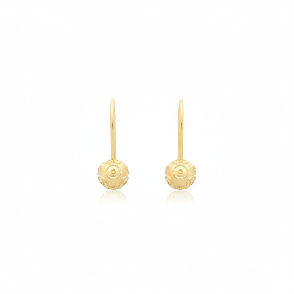 Viana Bead Pendant Earrings [Gold Plated Silver]