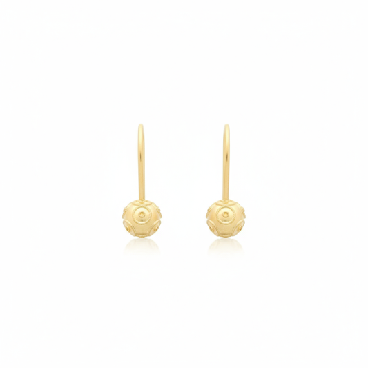 Viana Bead Pendant Earrings [Gold Plated Silver]