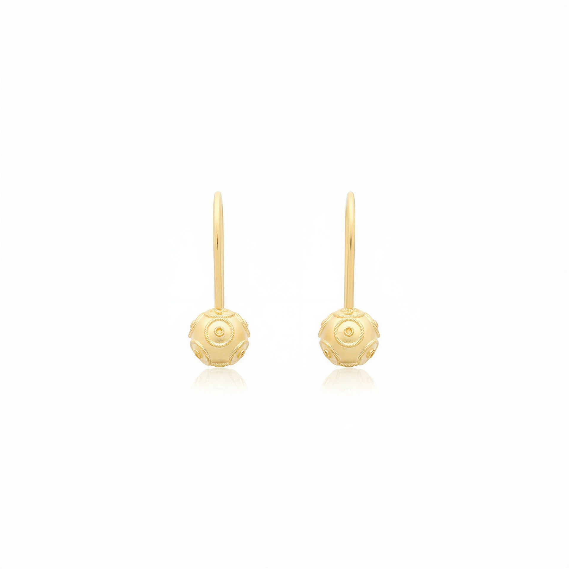 Viana Bead Pendant Earrings [Gold Plated Silver]