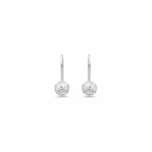 Viana Bead Pendant Earrings [Silver]