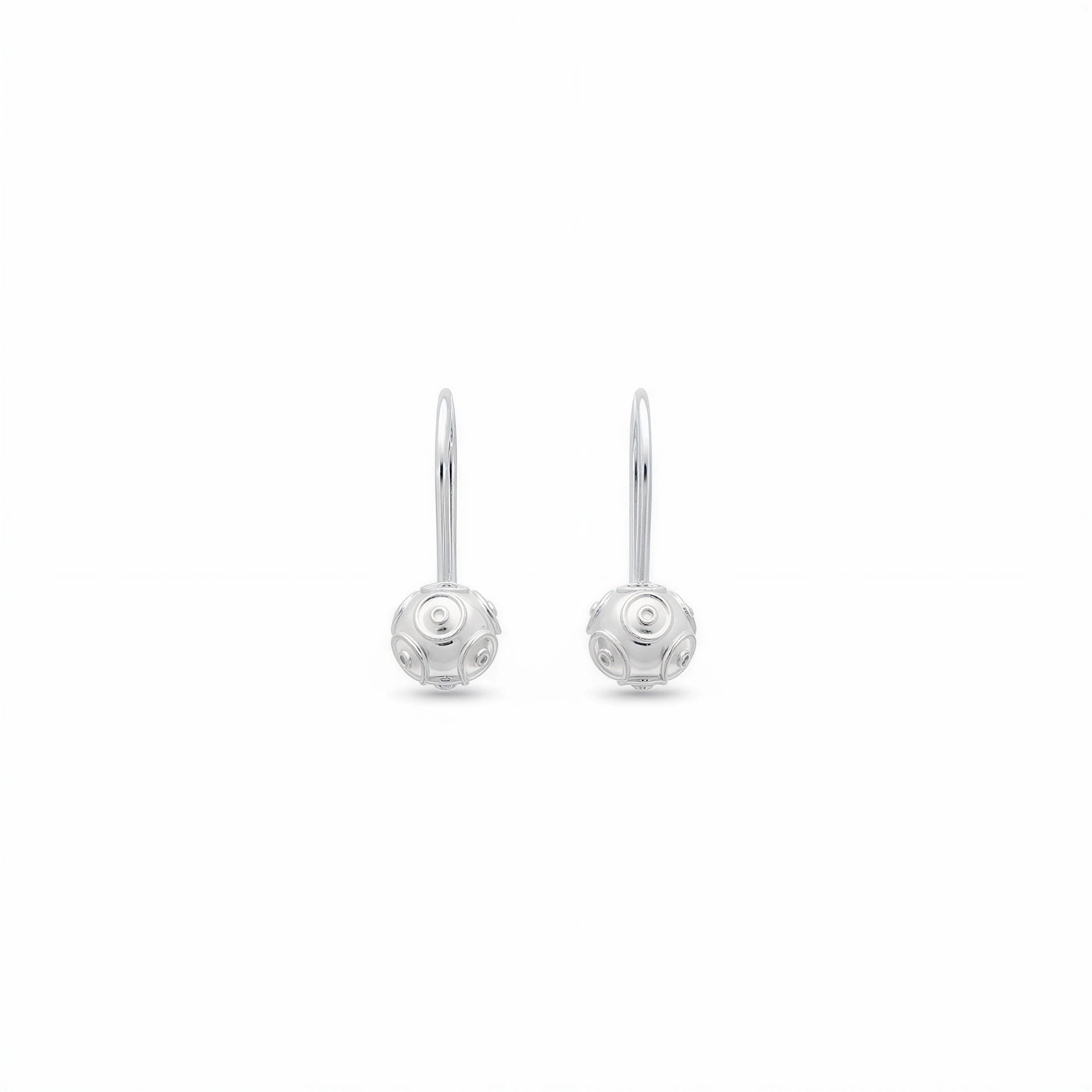 Viana Bead Pendant Earrings [Silver]