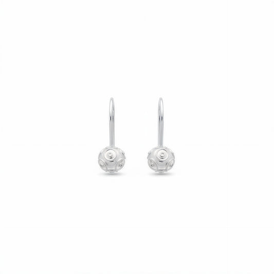 Viana Bead Pendant Earrings [Silver]