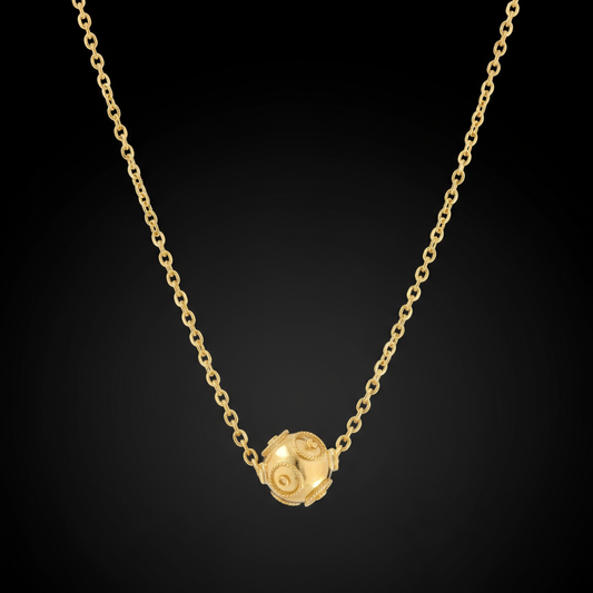 Viana Bead Solitaire Necklace [19.2Kt. Gold]