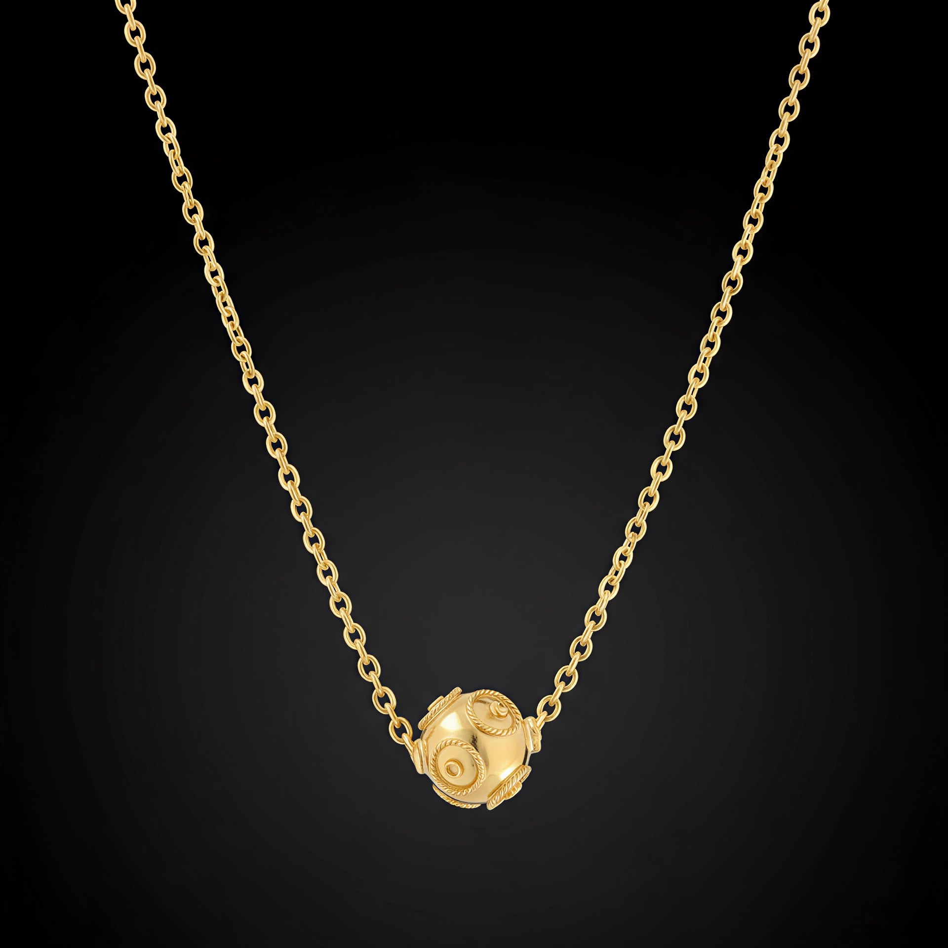 Viana Bead Solitaire Necklace [19.2Kt. Gold]