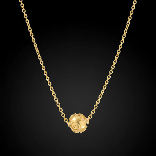 Viana Bead Solitaire Necklace [19.2Kt. Gold]