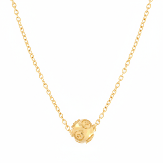Viana Bead Solitaire Necklace [Gold Plated Silver]