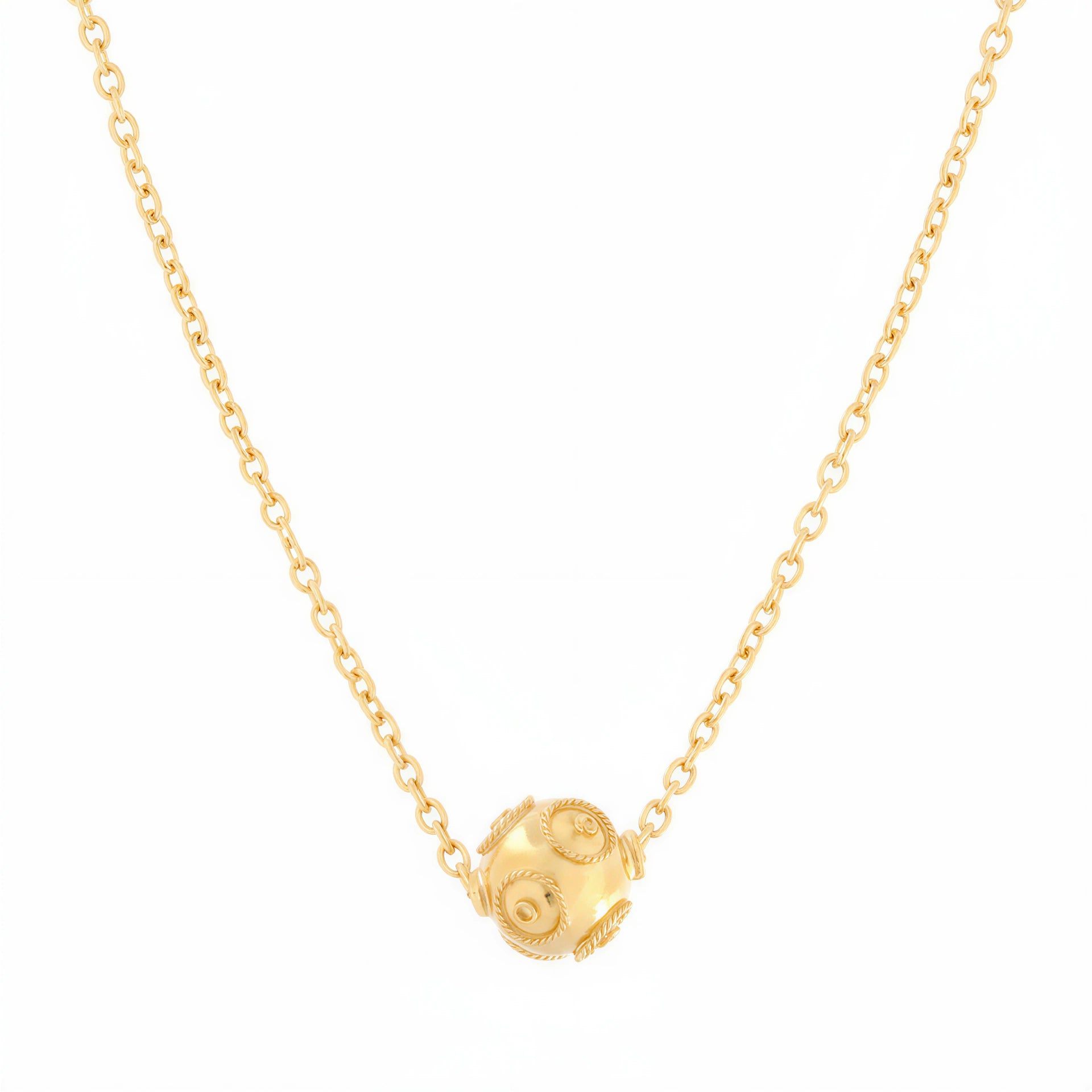 Viana Bead Solitaire Necklace [Gold Plated Silver]