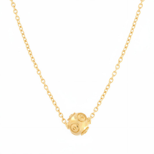 Viana Bead Solitaire Necklace [Gold Plated Silver]