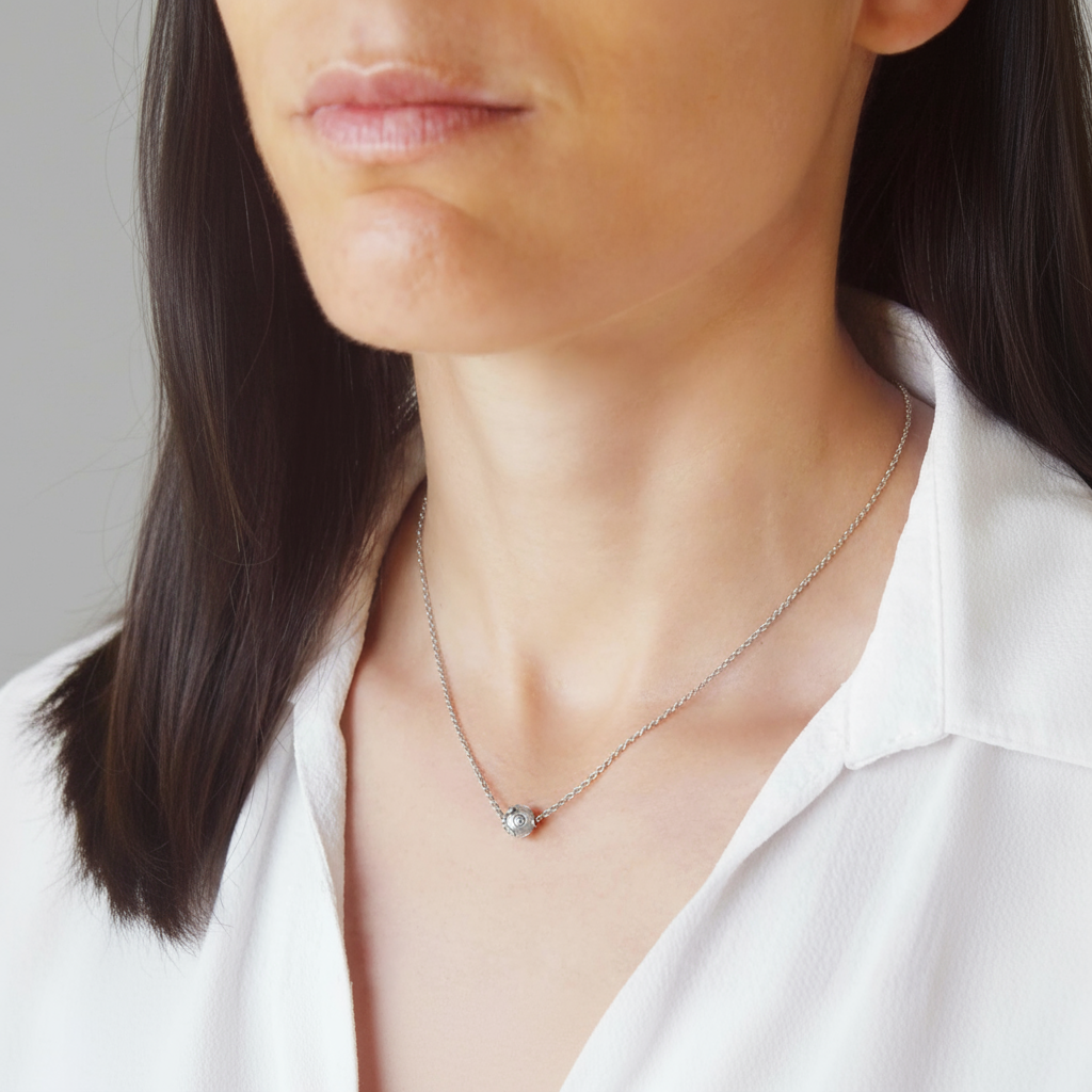 Viana Bead Solitaire Necklace [Silver]