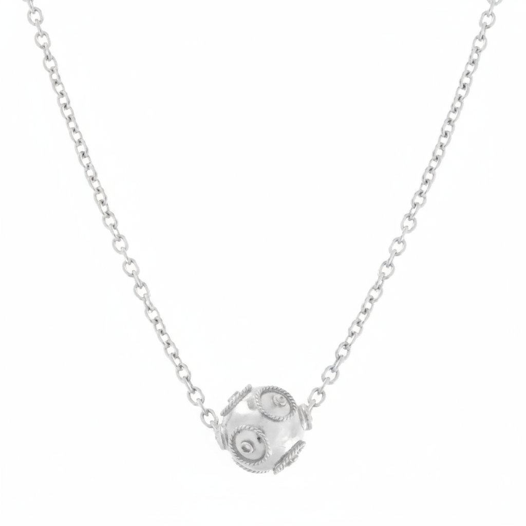 Viana Bead Solitaire Necklace [Silver]