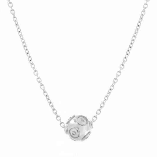 Viana Bead Solitaire Necklace [Silver]