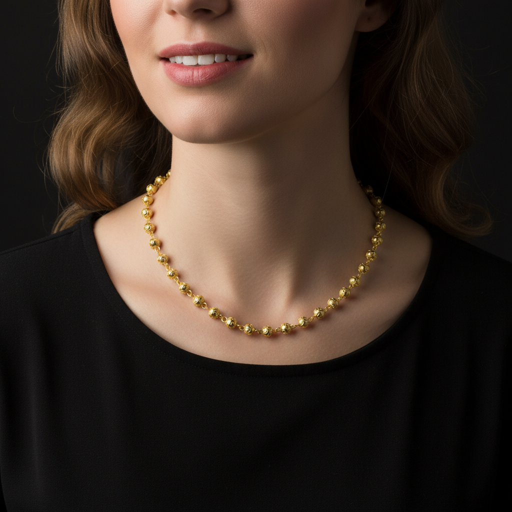 Viana Beads Necklace [19.2Kt. Gold]