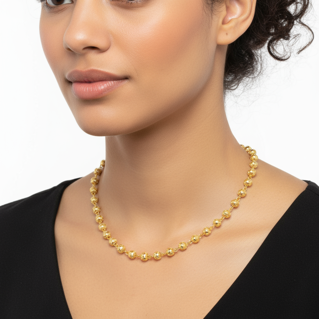 Viana Beads Necklace [Gold Plated Silver]