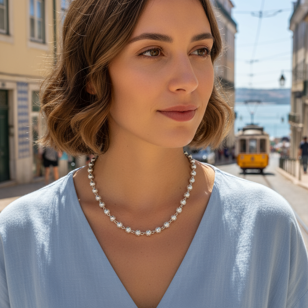 Viana Beads Necklace [Silver]