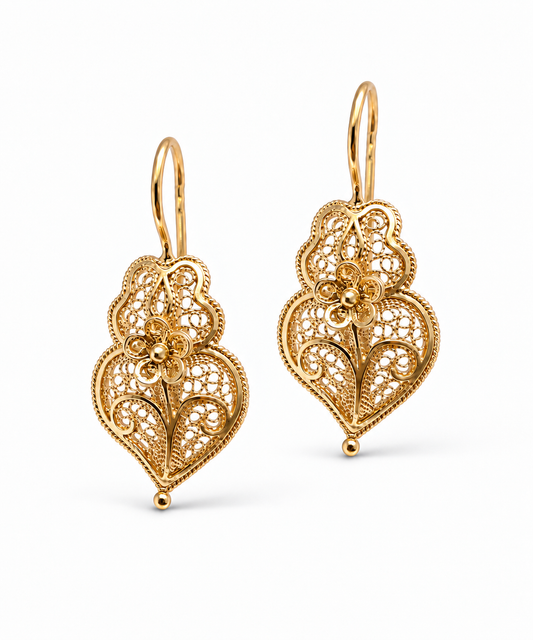 Heart of Viana Pendant Earrings [Gold Plated Silver]
